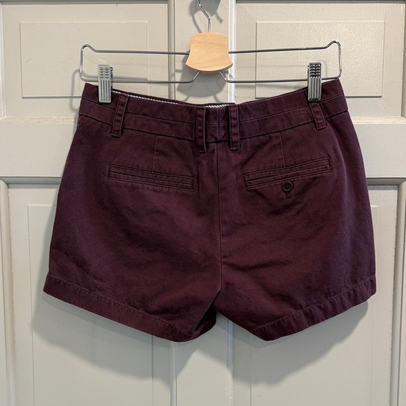 J Crew Chino Classic Eggplant Women's Shorts Size 2 - Picture 2 of 6